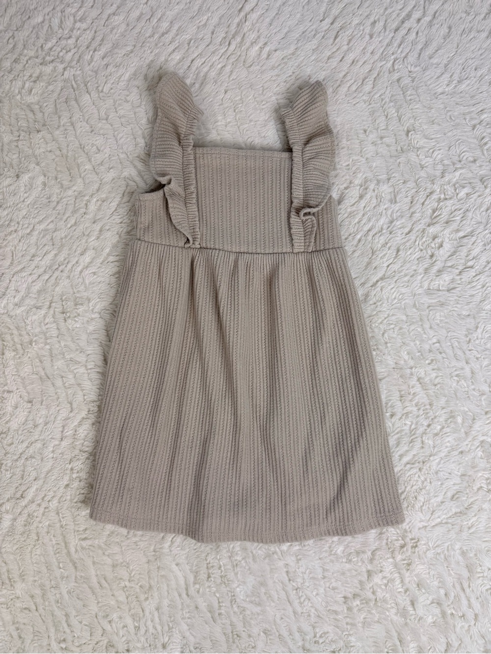 baby GAP Taupe Ruffle Strap Knit Dress